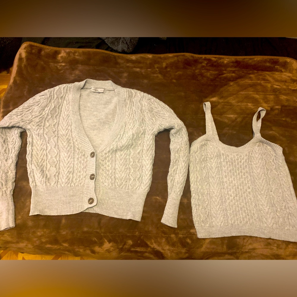 Gray Tank W/ Sweater Jacket
